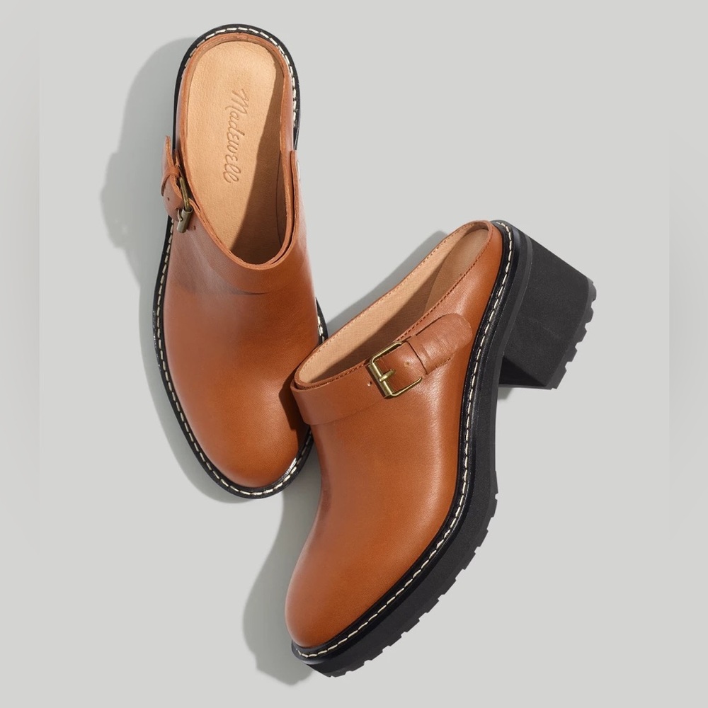 Madewell Willa Convertible Strap Mule in English Saddle